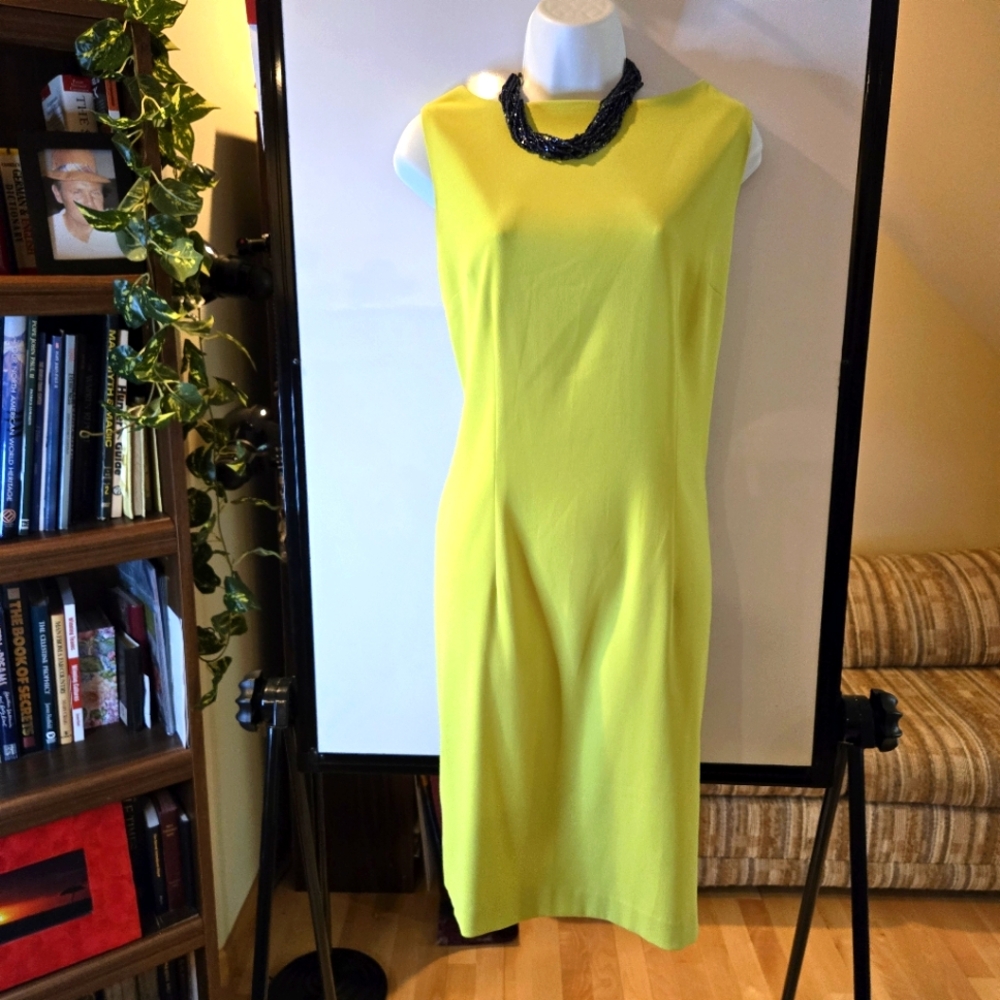Amanda Smith Apple Green Sleeveless Sheath Dress, Size 12 - Picture 8 of 9